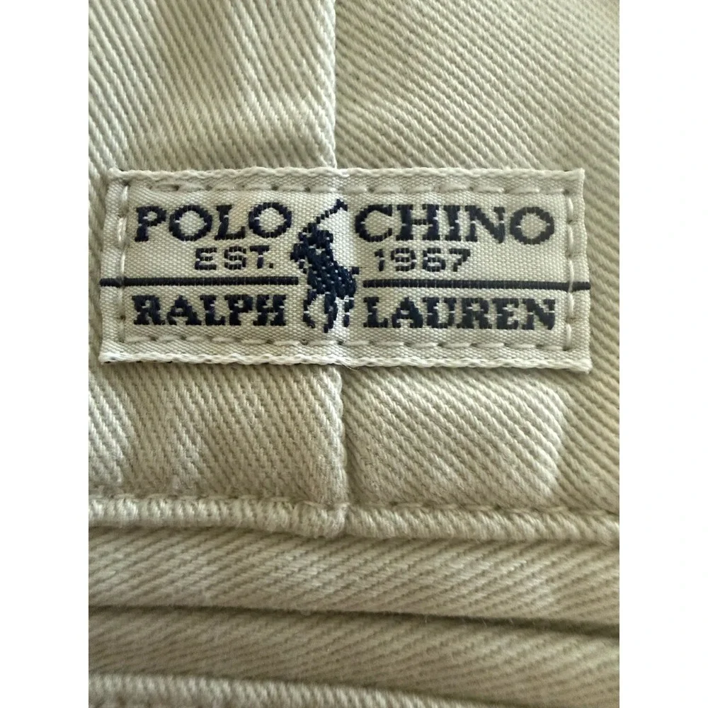 Polo‎ Ralph Lauren Men's Tyler Khaki Beige Pleated Chino Shorts, Size 36